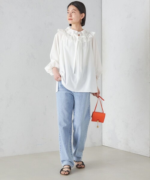 SHIPS（シップス）の「〈手洗い可能〉タイプライター ギャザー フリル