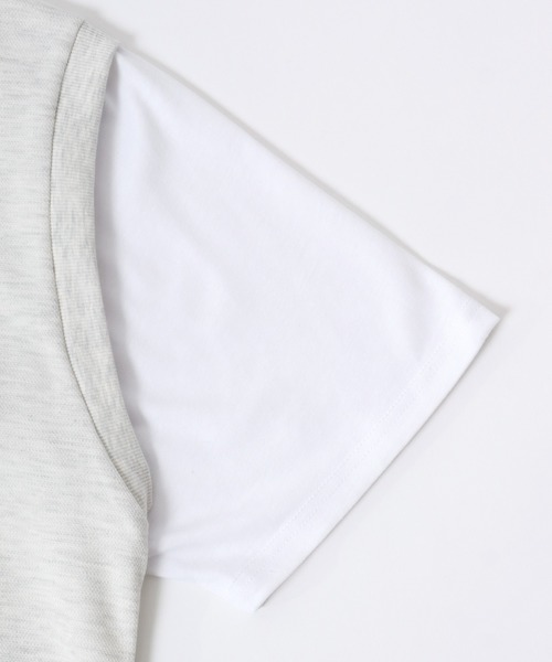 CONVERSE（コンバース）の「CONVERSE/コンバース  鹿の子ベスト フェイクレイヤード オーバーサイズ半袖Tシャツ レディース メンズ（Tシャツ/カットソー・レディース・オートミール/ブラック/ブルー・LL/L/M）」の13枚目の写真