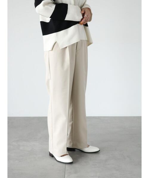 Lugnoncure（ルノンキュール）の「ワイドパンツ(セットアップ可)（その他パンツ・レディース・ベージュ/ネイビー/オフホワイト・F）」の2枚目の写真