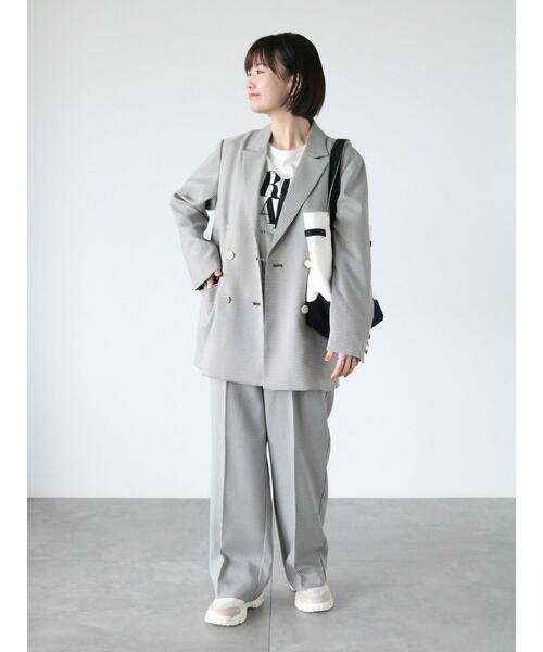 Lugnoncure（ルノンキュール）の「ワイドパンツ(セットアップ可)（その他パンツ・レディース・ベージュ/ネイビー/オフホワイト・F）」の4枚目の写真