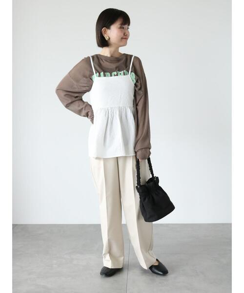 Lugnoncure（ルノンキュール）の「ワイドパンツ(セットアップ可)（その他パンツ・レディース・ベージュ/ネイビー/オフホワイト・F）」の12枚目の写真