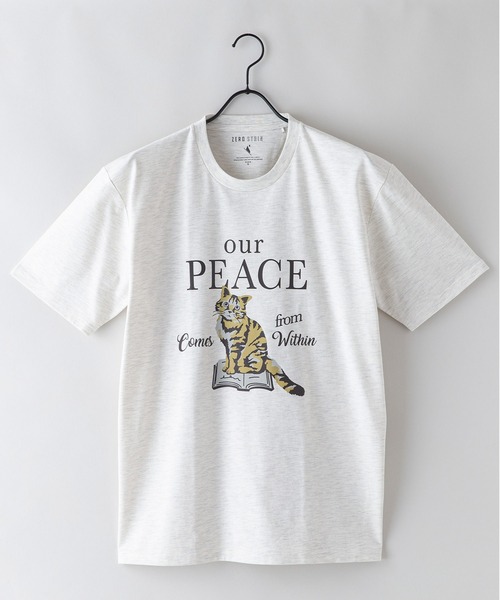 JEANS MATE（ジーンズメイト）の「汗染みの目立たないTシャツ ZEROSTAIN　ゼロステイン 犬猫 アニマルプリントTシャツ 防汚 UVカット 撥水（Tシャツ/カットソー・メンズ・ホワイト/ブルー/オフホワイト/ミント・MEDIUM/LARGE/SMALL/X-LARGE）」の22枚目の写真