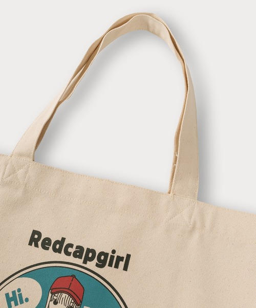 Red Cap Girl（レッドキャプガール）の「【Red Cap Girl／レッドキャップガール】ガールイラストキャンバストートバック/推し活（トートバッグ・メンズ・グリーン/ブルー/ブラック/サックスブルー・FREE）」の7枚目の写真