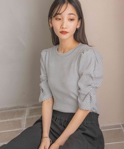 LOWRYS FARM(ローリーズファーム)の「パワショルカットPO5S 111996(Tシャツ/カットソー・レディース・ブラック/その他/グレー/ホワイト/レッド・FREE)」の5枚目の写真