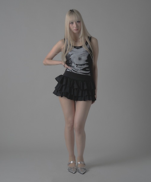 セール】Tiered Frilled Miniskirt /ティアード フリル ミニスカート