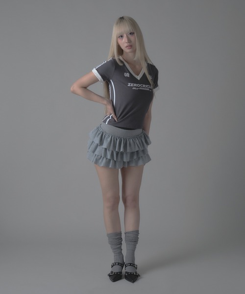 セール】Tiered Frilled Miniskirt /ティアード フリル ミニスカート