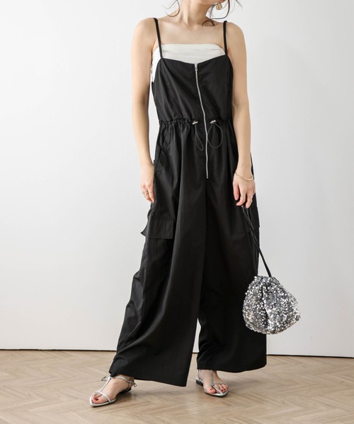 セール】フロントジップミリタリーサロペット（サロペット