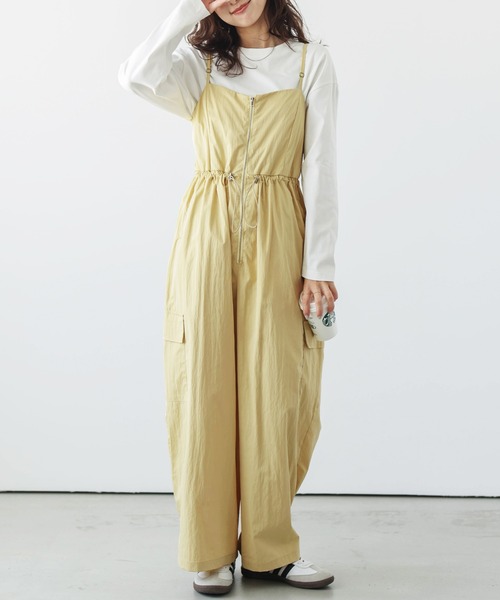 AMELY(エミリー)の「フロントジップミリタリーサロペット(サロペット/オーバーオール・レディース・ブラック/オリーブ/ホワイト系その他/ピンク/チャコールグレー/イエロー/チョコ・フリー)」の16枚目の写真