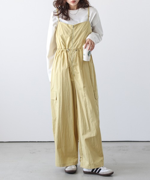 AMELY(エミリー)の「フロントジップミリタリーサロペット(サロペット/オーバーオール・レディース・ブラック/オリーブ/ホワイト系その他/ピンク/チャコールグレー/イエロー/チョコ・フリー)」の21枚目の写真