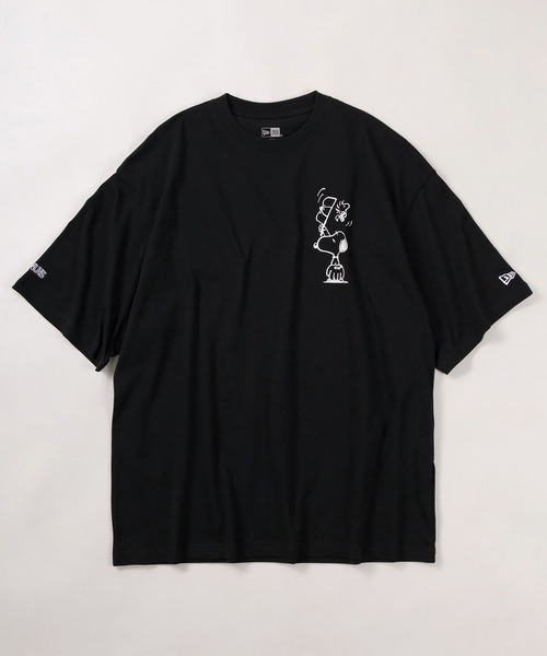 make a ray!（メイク ア レイ！）の「【NEW ERA/ニューエラ】PEANUTSコラボ  ワンポイントロゴ＆バックヴィンテージイラストデザイン 半袖プリントTシャツ/オーバーサイズドフィット（Tシャツ/カットソー・レディース・ブラック/グレイッシュベージュ・M/L/XL）」の11枚目の写真