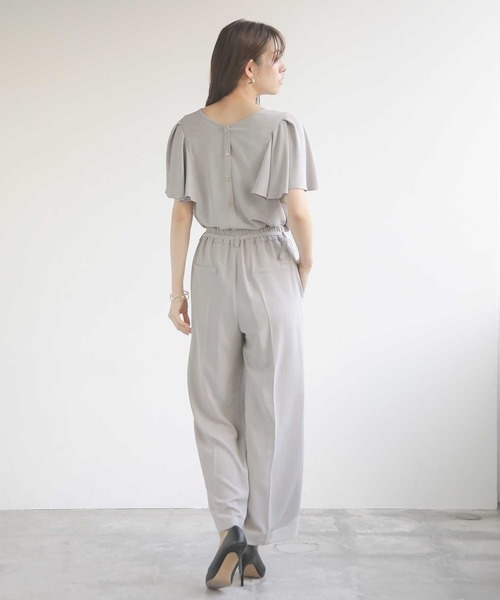 Emilyan（エミリアン）の「【多機能ワイドパンツ】WEB限定！まるで着てないみたい！ハイストレッチカルゼワッシャー・細ベルト付きワイドパンツ（スーツパンツ・レディース・オフホワイト/サックスブルー/チャコールグレー/ライトグレー・S/M/L）」の18枚目の写真