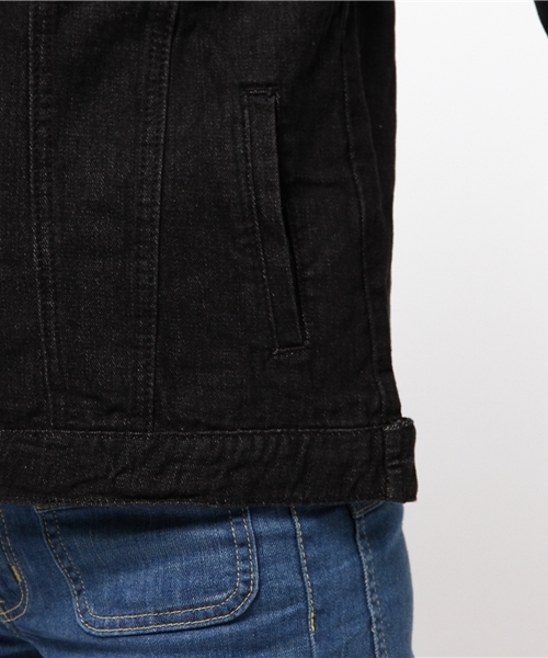 WEGO（ウィゴー）の「WEGO/ノーカラーデニムジャケット（デニムジャケット・レディース・ブラック/ダークインディゴブルー/オフホワイト・FREE）」の9枚目の写真