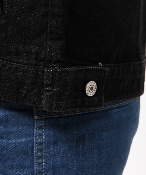 WEGO（ウィゴー）の「WEGO/ノーカラーデニムジャケット（デニムジャケット・レディース・ブラック/ダークインディゴブルー/オフホワイト・FREE）」の11枚目の写真