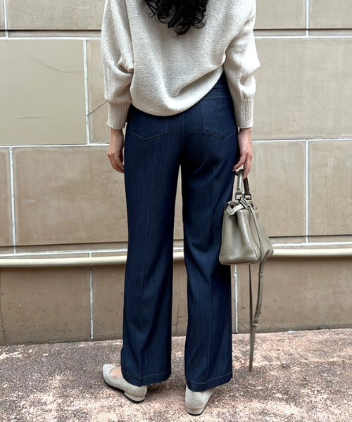 MODE ROBE（モードローブ）の「デニムライクワイドパンツ（スラックス・レディース・ブルー/インディゴブルー・S/M/L）」の11枚目の写真
