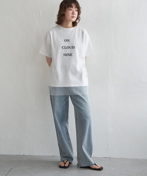 notch.(ノッチ)の「ロゴT&チュールTシャツ レイヤードセット(Tシャツ/カットソー・レディース・ブラック/オフホワイト/グレー/杢グレー・M)」の7枚目の写真