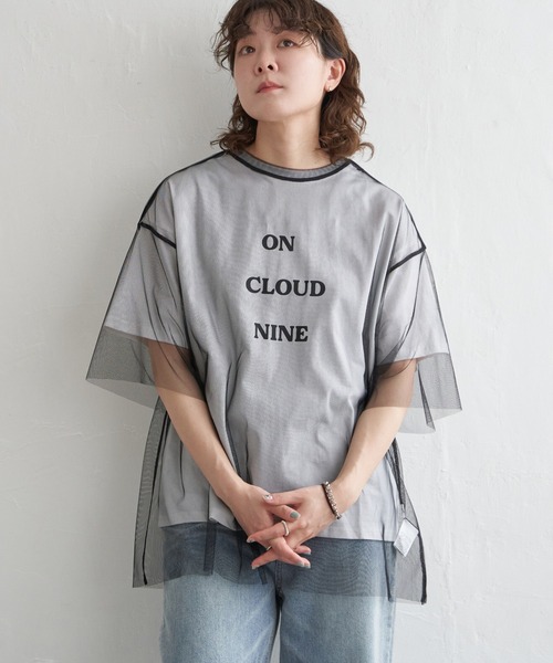 notch.(ノッチ)の「ロゴT&チュールTシャツ レイヤードセット(Tシャツ/カットソー・レディース・ブラック/オフホワイト/グレー/杢グレー・M)」の22枚目の写真