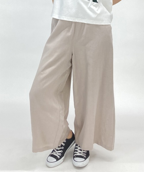 NICOLE white（ニコルホワイト）の「リネン混イージーパンツ（その他パンツ・レディース・ネイビー/ベージュ/グリーン/イエロー・FREE）」の2枚目の写真