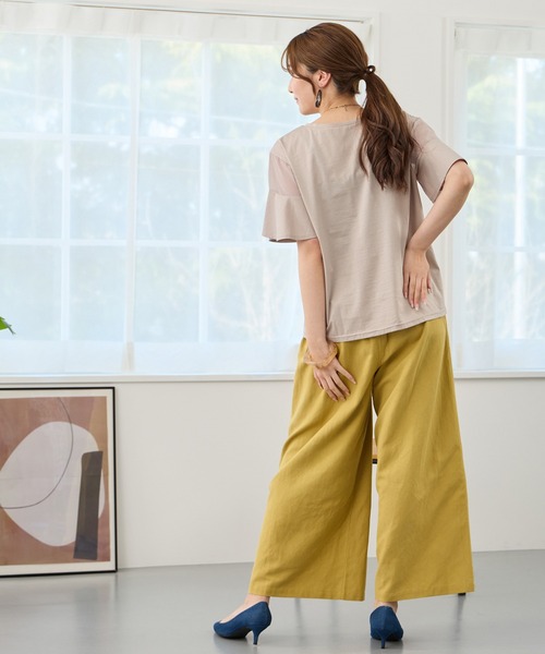 NICOLE white（ニコルホワイト）の「リネン混イージーパンツ（その他パンツ・レディース・ネイビー/ベージュ/グリーン/イエロー・FREE）」の20枚目の写真
