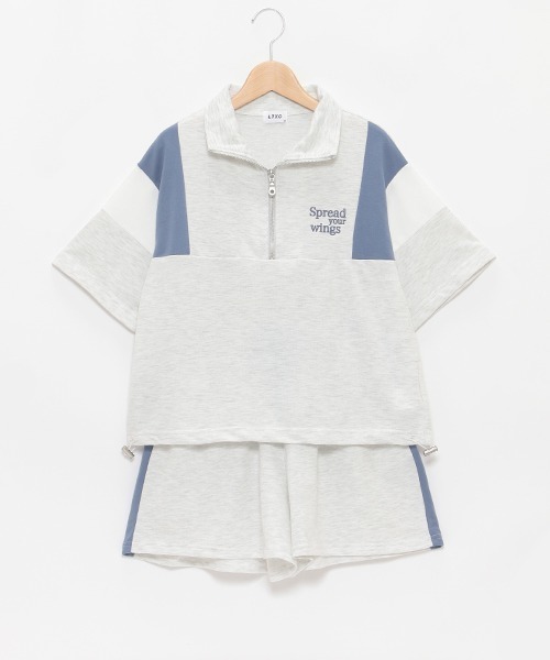 LOVETOXIC（ラブトキシック）の「【LTXC】接触冷感ハーフジップSETUP（ワンピース・キッズ・オフホワイト/ブラック/ホワイト系その他・S/M/L/LL）」の21枚目の写真