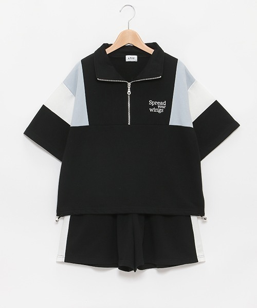 LOVETOXIC（ラブトキシック）の「【LTXC】接触冷感ハーフジップSETUP（ワンピース・キッズ・オフホワイト/ブラック/ホワイト系その他・S/M/L/LL）」の18枚目の写真