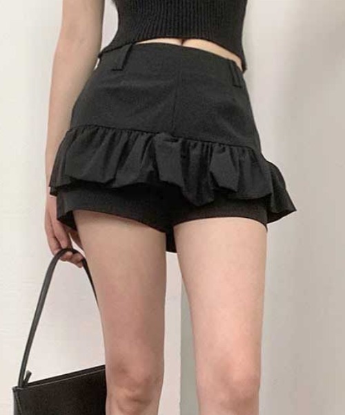 Vipoa(ヴィポア)の「frill culottes pants(その他パンツ・レディース・ブラック/ホワイト・FREE)」の1枚目の写真