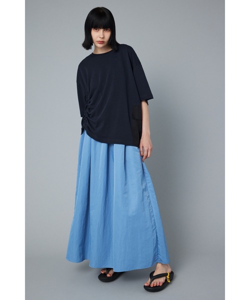 HeRIN.CYE（ヘリンドットサイ）の「Side pocket T-shirt　　サイドポケットTシャツ（Tシャツ/カットソー・レディース・ホワイト/ネイビー/オレンジ・FREE）」の3枚目の写真