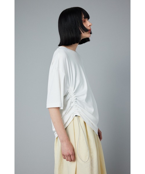 HeRIN.CYE（ヘリンドットサイ）の「Side pocket T-shirt　　サイドポケットTシャツ（Tシャツ/カットソー・レディース・ホワイト/ネイビー/オレンジ・FREE）」の5枚目の写真