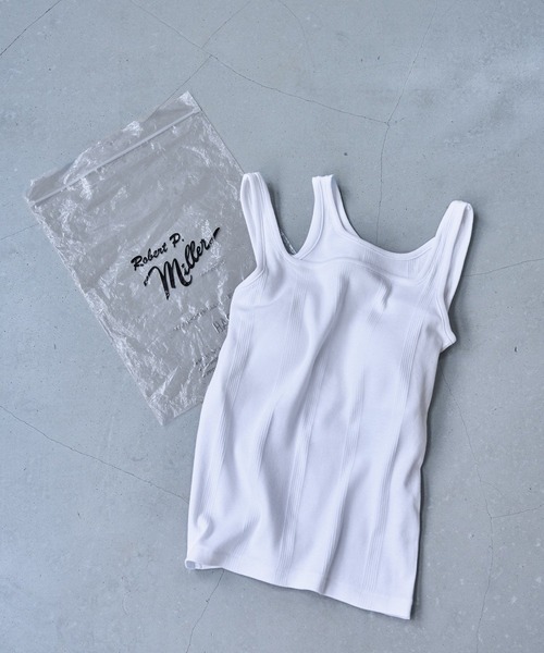 HARE(ハレ)の「【Robert P.Miller×HARE】カップツキタンクトップ(タンクトップ・レディース・ホワイト/ブラック・FREE)」の3枚目の写真