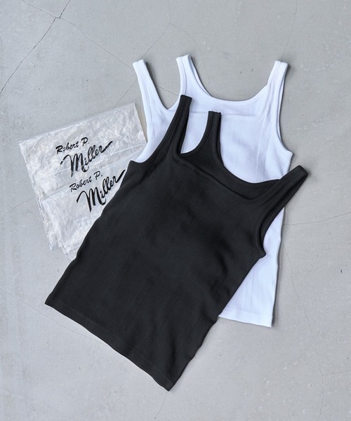 HARE(ハレ)の「【Robert P.Miller×HARE】カップツキタンクトップ(タンクトップ・レディース・ホワイト/ブラック・FREE)」の4枚目の写真
