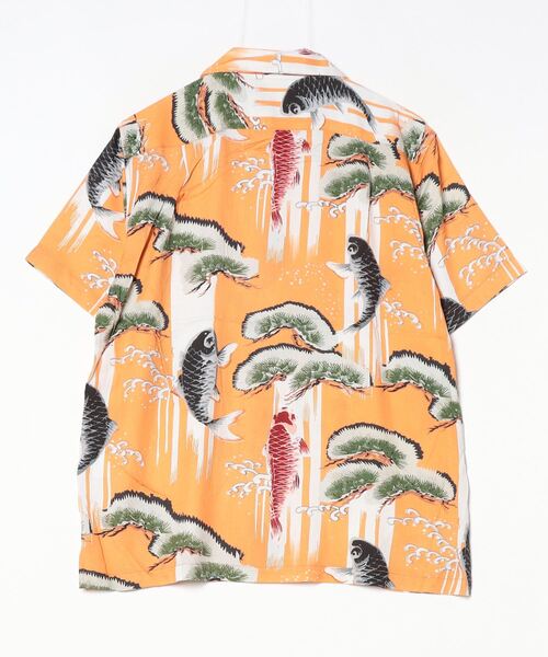 HOUSTON（ヒューストン）の「HOUSTON　アロハシャツ(鯉)（シャツ/ブラウス・メンズ・オレンジ/サックスブルー/ブラック・LARGE/XX-LARGE/MEDIUM/X-LARGE）」の4枚目の写真