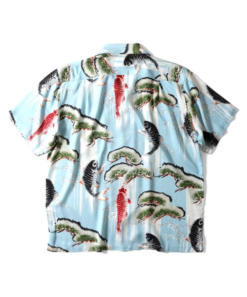 HOUSTON（ヒューストン）の「HOUSTON　アロハシャツ(鯉)（シャツ/ブラウス・メンズ・オレンジ/サックスブルー/ブラック・LARGE/XX-LARGE/MEDIUM/X-LARGE）」の5枚目の写真