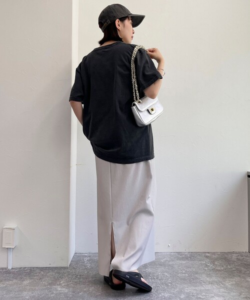 fredy emue(フレディエミュ)の「リブ リラックスタイトスカート(スカート・レディース・チャコールグレー/ベージュ/ブラック・38)」の7枚目の写真