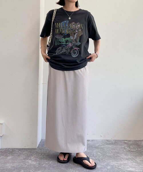 fredy emue(フレディエミュ)の「リブ リラックスタイトスカート(スカート・レディース・チャコールグレー/ベージュ/ブラック・38)」の8枚目の写真