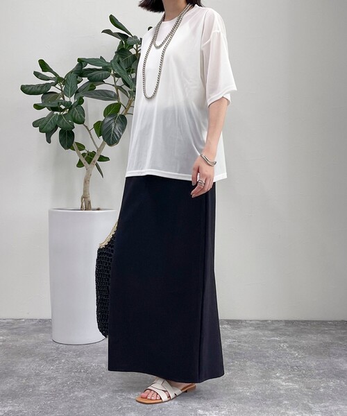 fredy emue(フレディエミュ)の「リブ リラックスタイトスカート(スカート・レディース・チャコールグレー/ベージュ/ブラック・38)」の15枚目の写真