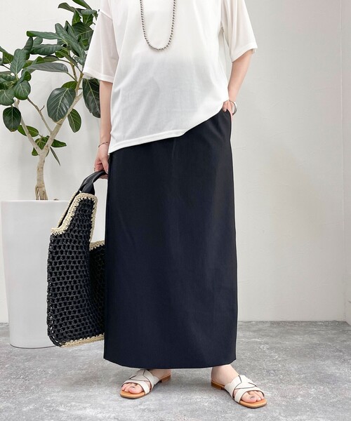 fredy emue(フレディエミュ)の「リブ リラックスタイトスカート(スカート・レディース・チャコールグレー/ベージュ/ブラック・38)」の19枚目の写真