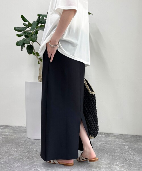 fredy emue(フレディエミュ)の「リブ リラックスタイトスカート(スカート・レディース・チャコールグレー/ベージュ/ブラック・38)」の20枚目の写真