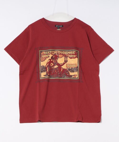 チャイハネ(チャイハネ)の「【チャイハネ】マッチ香プリントTシャツM(Tシャツ/カットソー・メンズ・ブラック/カーキ/ネイビー/ブラウン/グリーン/レッド/オフホワイト・M)」の7枚目の写真