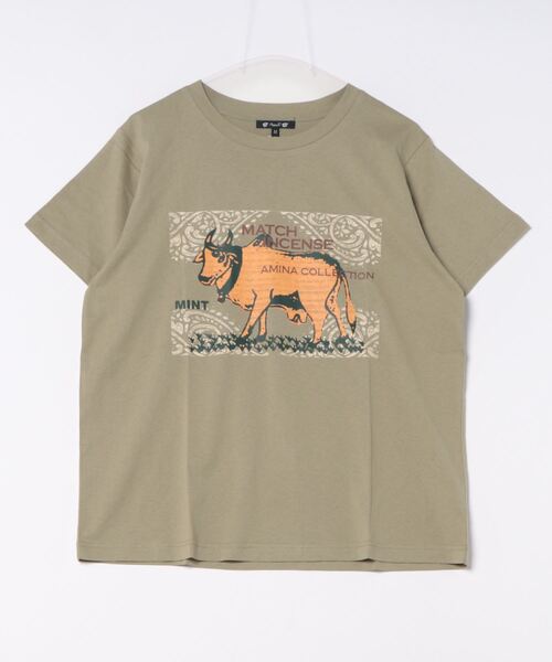 チャイハネ(チャイハネ)の「【チャイハネ】マッチ香プリントTシャツM(Tシャツ/カットソー・メンズ・ブラック/カーキ/ネイビー/ブラウン/グリーン/レッド/オフホワイト・M)」の4枚目の写真