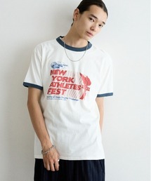 RAGEBLUE | レトロプリント/リンガーTシャツ(Tシャツ/カットソー)