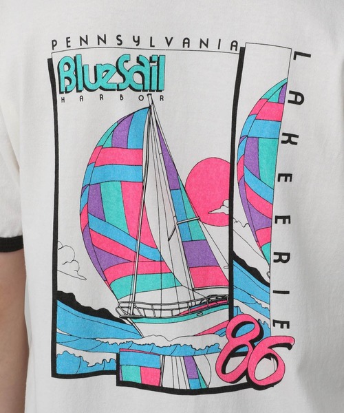 RAGEBLUE（レイジブルー）の「レトロプリント/リンガーTシャツ（Tシャツ/カットソー・メンズ・ホワイト系その他3/ホワイト・MEDIUM/LARGE）」の11枚目の写真