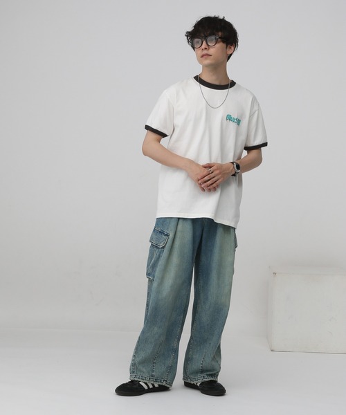 RAGEBLUE（レイジブルー）の「レトロプリント/リンガーTシャツ（Tシャツ/カットソー・メンズ・ホワイト系その他3/ホワイト・MEDIUM/LARGE）」の3枚目の写真