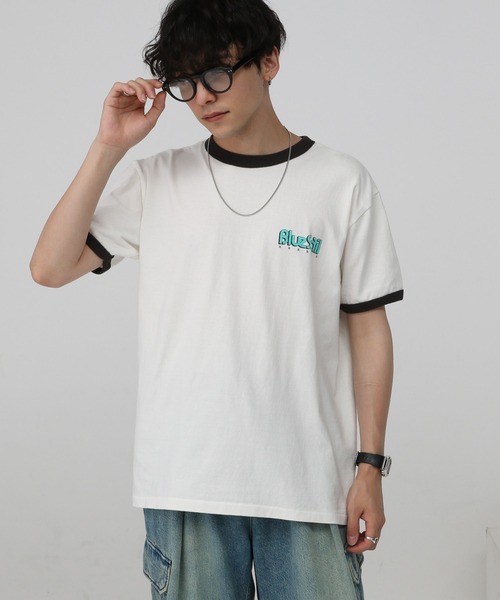 RAGEBLUE（レイジブルー）の「レトロプリント/リンガーTシャツ（Tシャツ/カットソー・メンズ・ホワイト系その他3/ホワイト・MEDIUM/LARGE）」の7枚目の写真