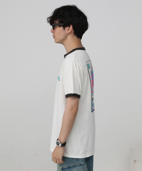 RAGEBLUE（レイジブルー）の「レトロプリント/リンガーTシャツ（Tシャツ/カットソー・メンズ・ホワイト系その他3/ホワイト・MEDIUM/LARGE）」の13枚目の写真