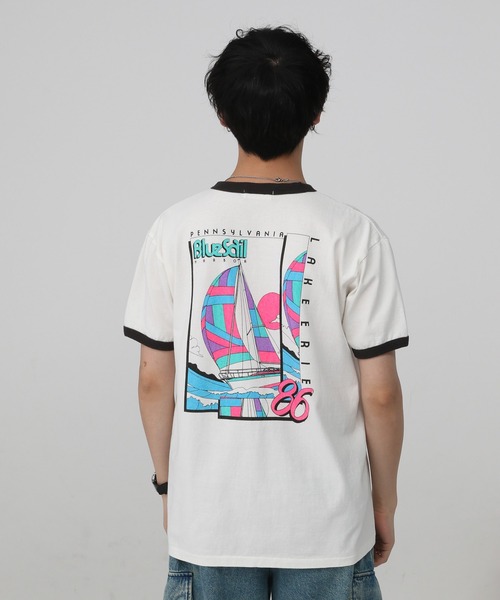RAGEBLUE（レイジブルー）の「レトロプリント/リンガーTシャツ（Tシャツ/カットソー・メンズ・ホワイト系その他3/ホワイト・MEDIUM/LARGE）」の14枚目の写真