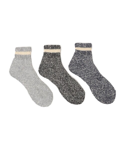 SHIPS any（シップス エニィ）の「SHIPS any: 3足セット クオーター ソックス（ソックス/靴下・メンズ・その他1/ホワイト系その他/その他/その他2/その他3・ONE SIZE）」の2枚目の写真