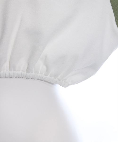 clear(クリア)の「フード付き配色ラインストーンロゴ半袖パーカトップス(パーカー・レディース・グレー系その他/ホワイト×ブラック/ホワイト系その他・F)」の4枚目の写真