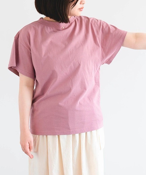 HAU(ハウ)の「スリーブトップス daily 2(Tシャツ/カットソー・レディース・ブラック/ホワイト/ブルー/イエロー系/ラベンダー/チャコールグレー・MEDIUM)」の2枚目の写真