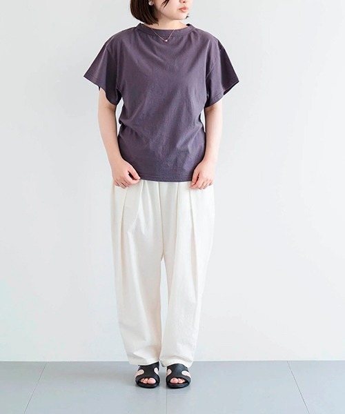 HAU(ハウ)の「スリーブトップス daily 2(Tシャツ/カットソー・レディース・ブラック/ホワイト/ブルー/イエロー系/ラベンダー/チャコールグレー・MEDIUM)」の17枚目の写真