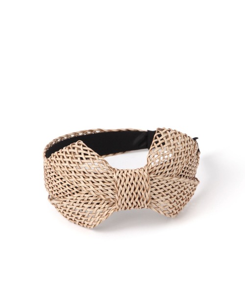 LAKOLE(ラコレ)の「ラタンリボンカチューシャ / 135388(カチューシャ・レディース・ブラック/ナチュラル・FREE)」の2枚目の写真