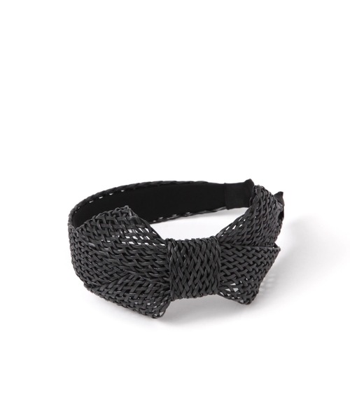 LAKOLE(ラコレ)の「ラタンリボンカチューシャ / 135388(カチューシャ・レディース・ブラック/ナチュラル・FREE)」の1枚目の写真